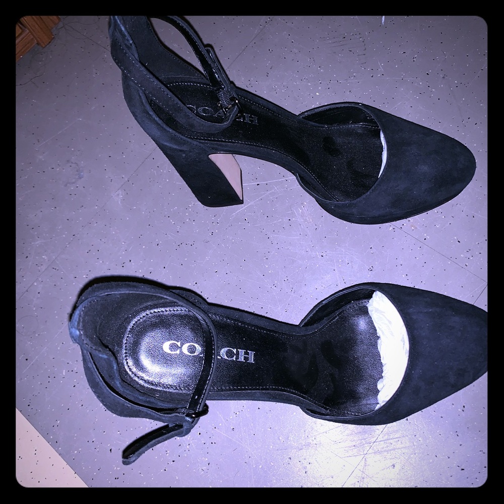 Coach chunky platform heels
